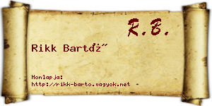 Rikk Bartó névjegykártya